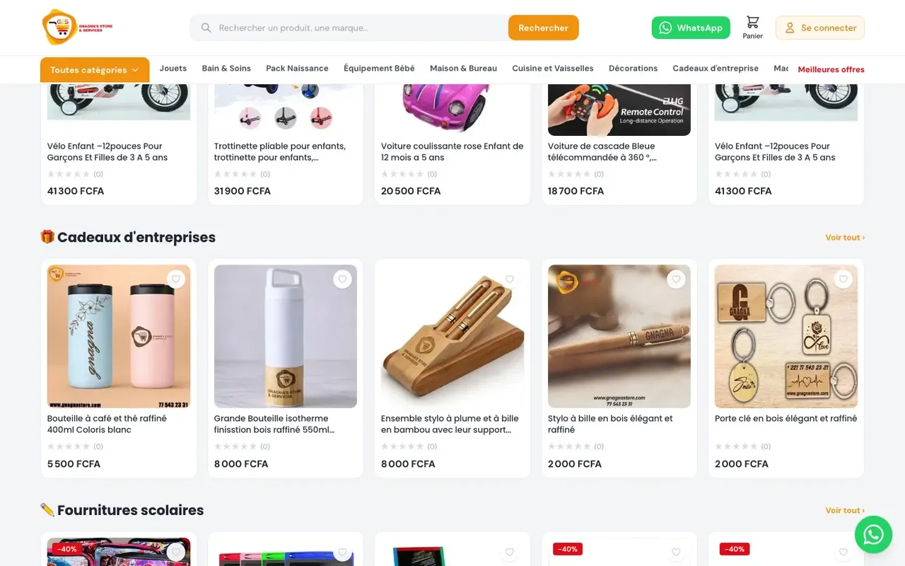 Capture du site Gnagnastore