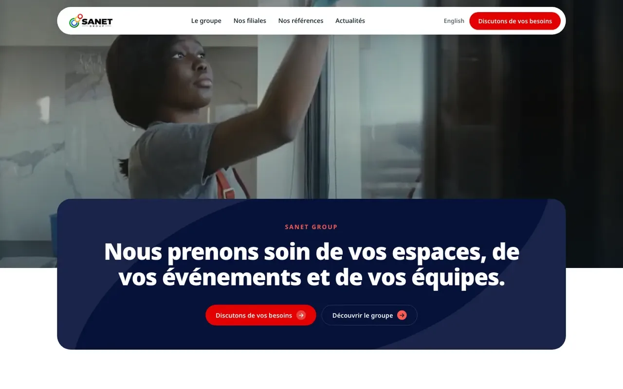 Screenshot of the Group Sanet website