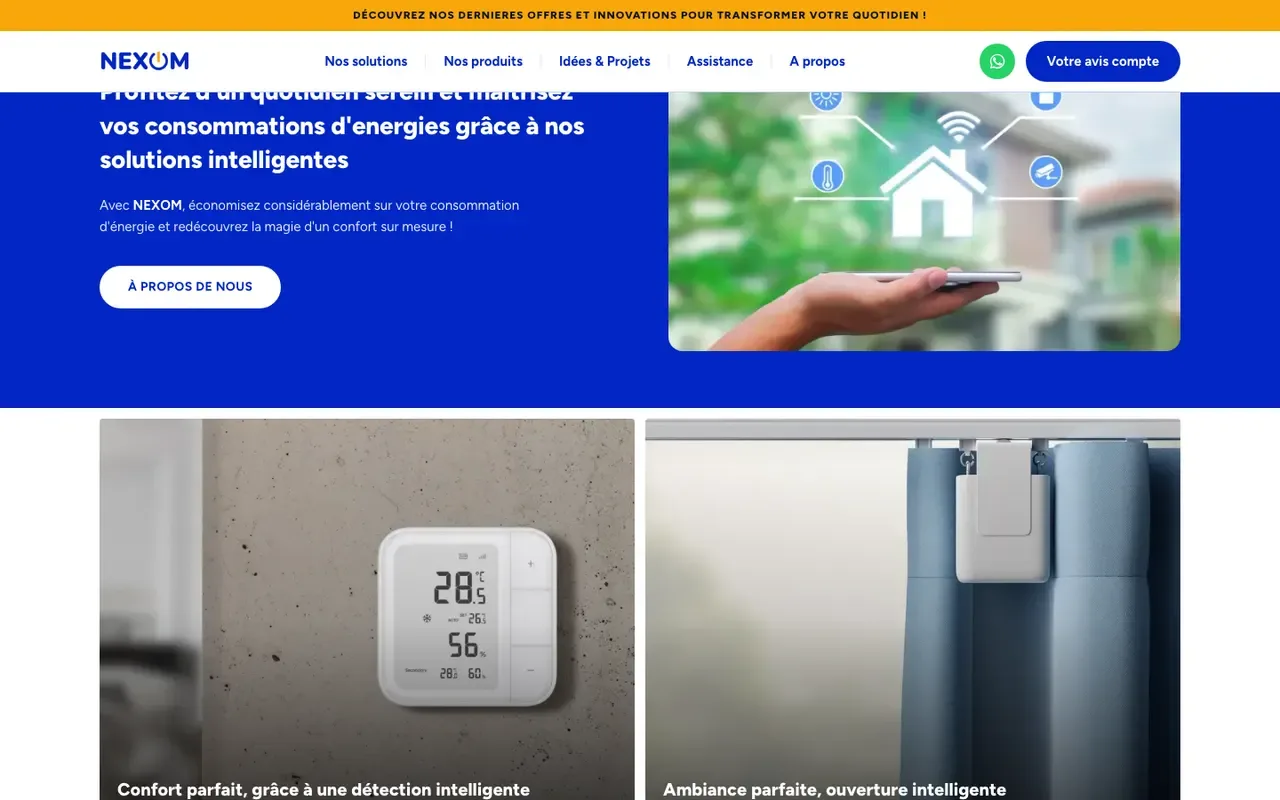 Screenshot of the Nexom Groupe website