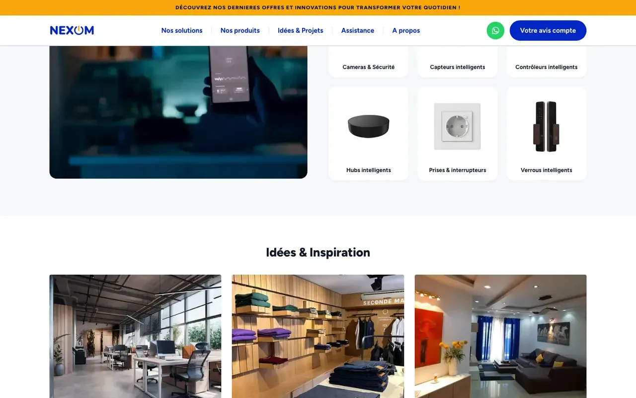 Screenshot of the Nexom Groupe website
