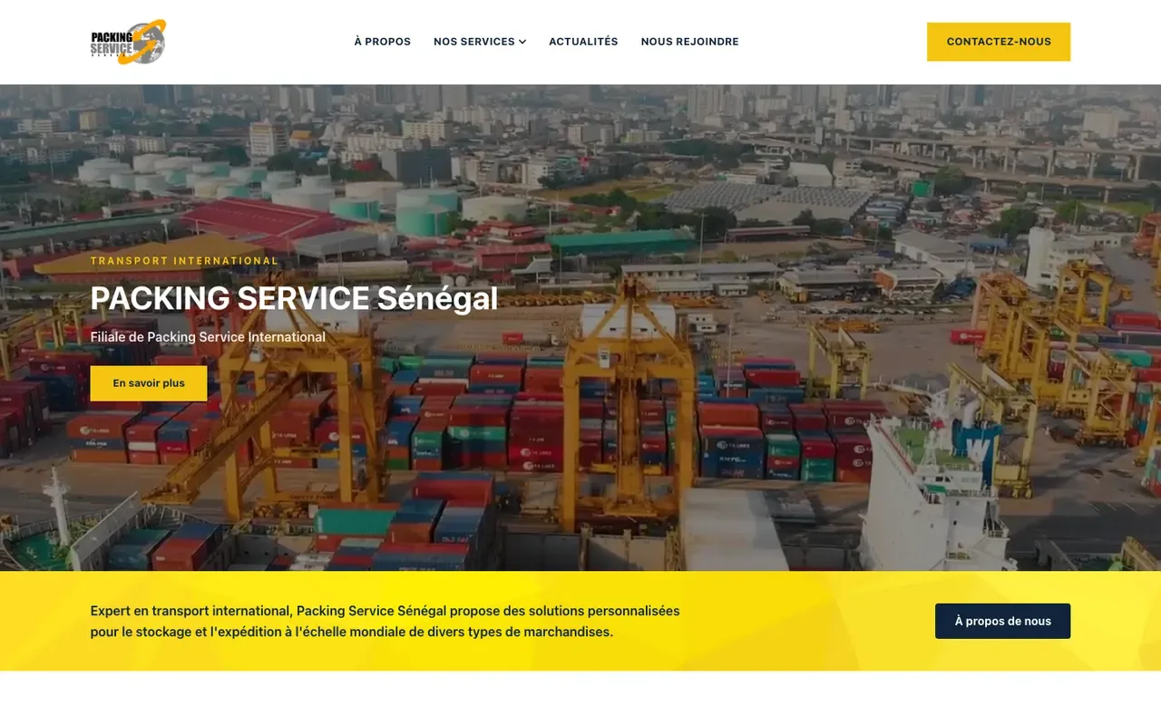 Capture du site Packing Service