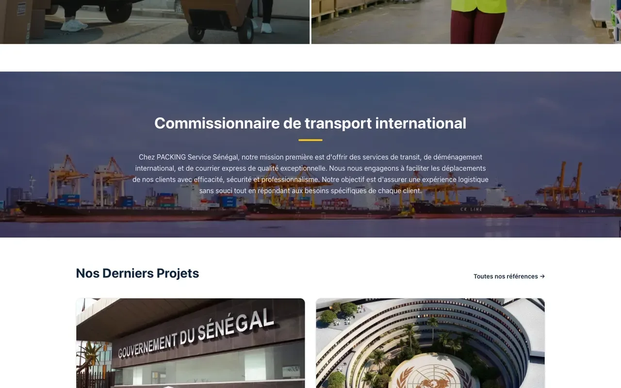 Capture du site Packing Service