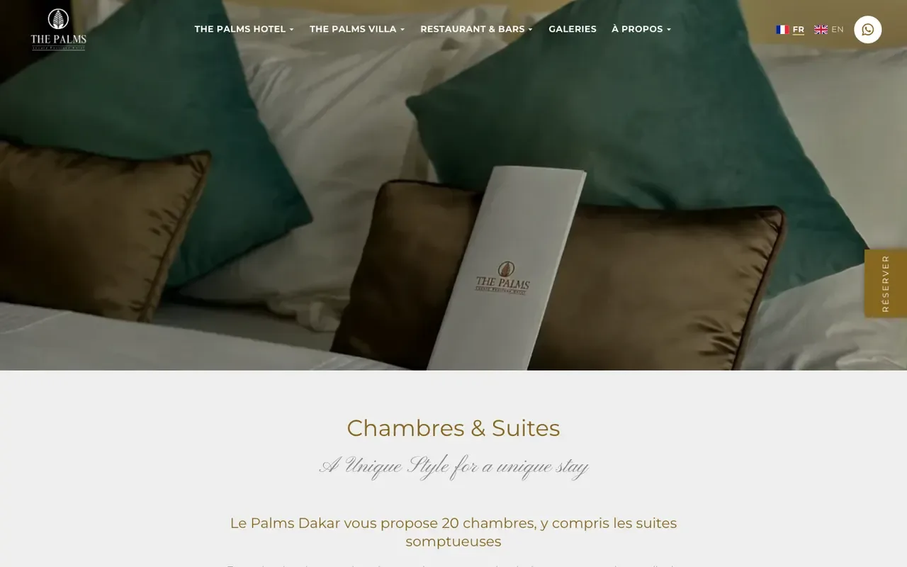 Capture du site The Palms Dakar