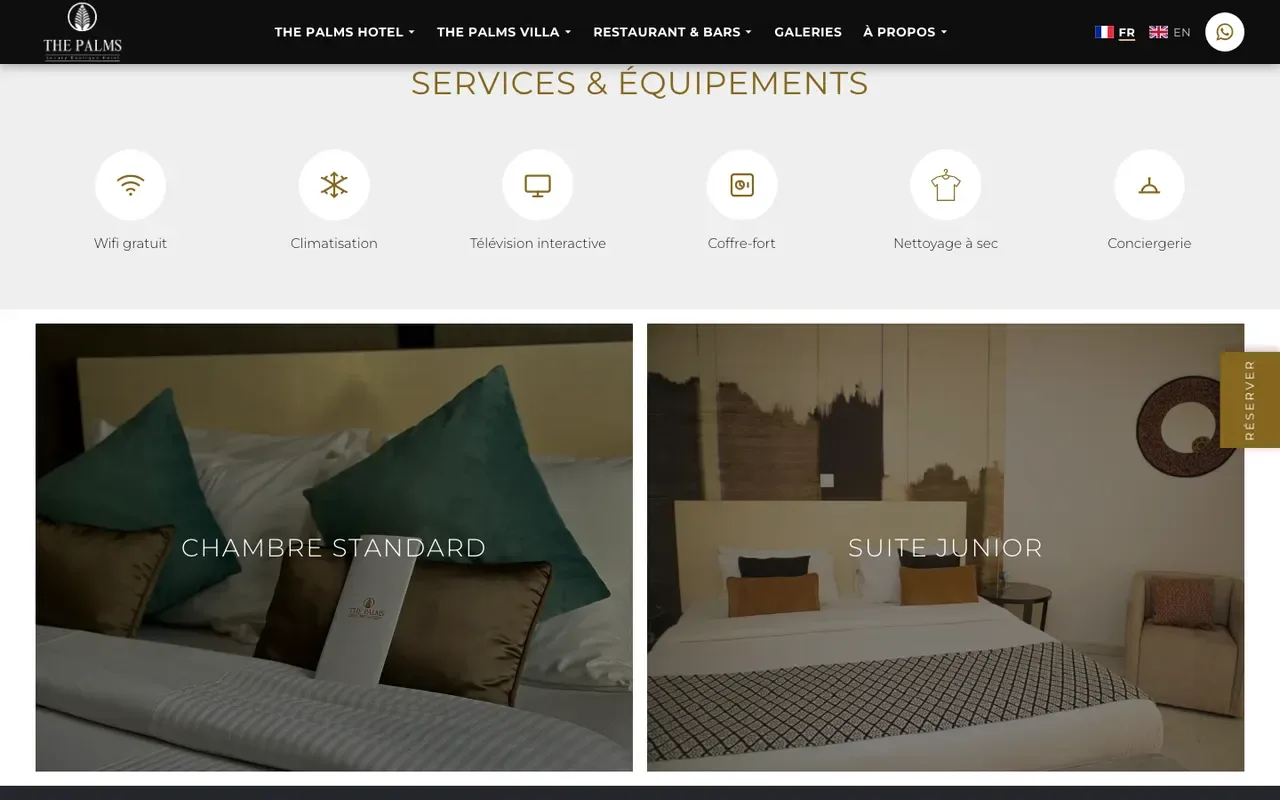 Capture du site The Palms Dakar