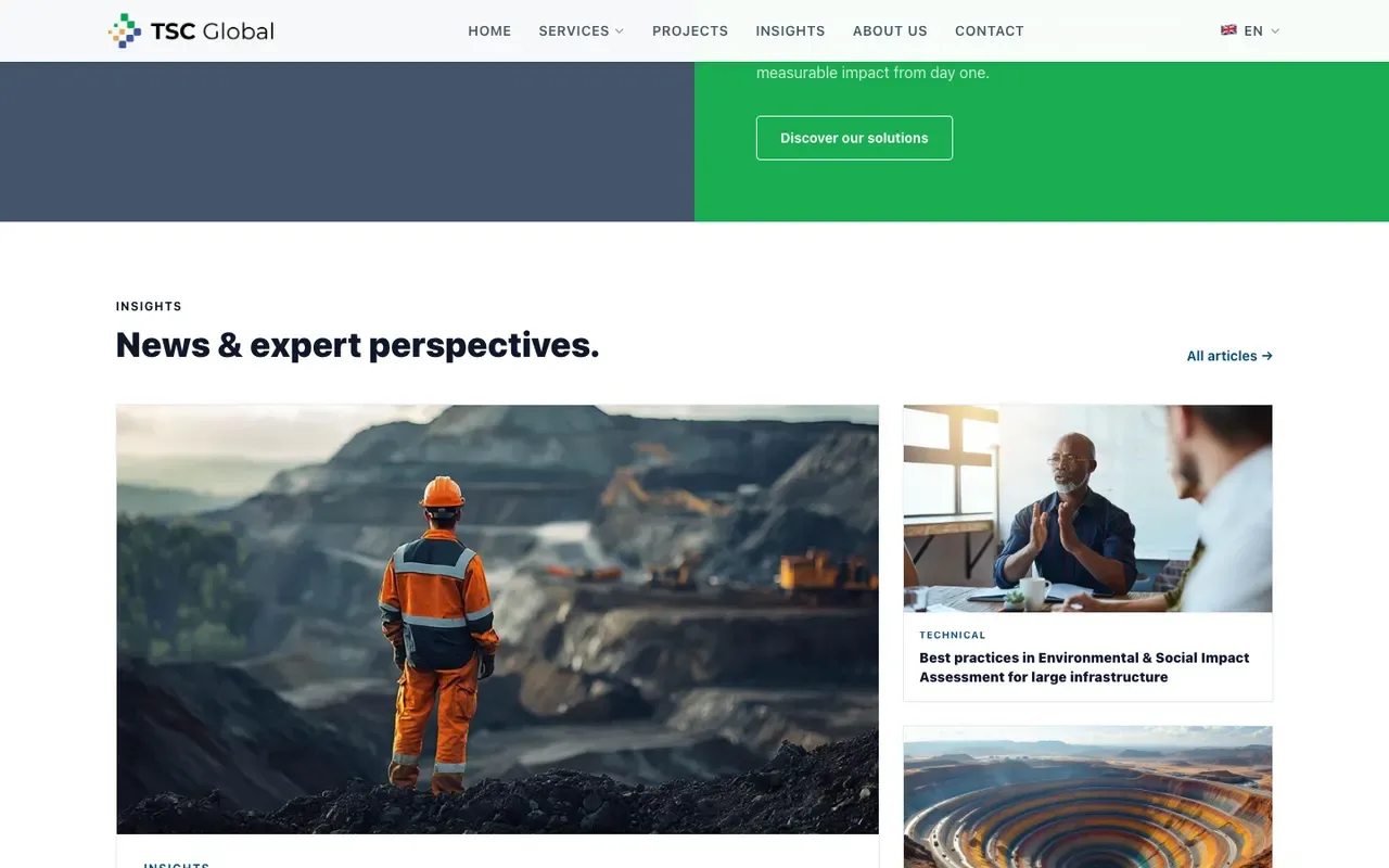 Capture du site TSC Global